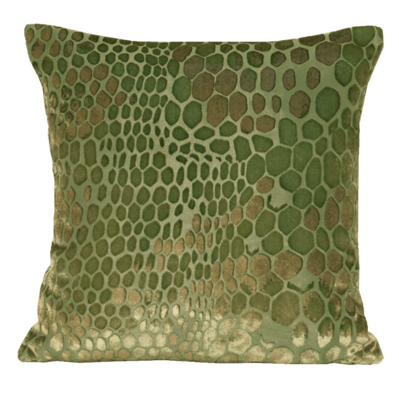 Kevin O'Brien Studio Snakeskin Velvet Pillows in Grass | Fig Linens
