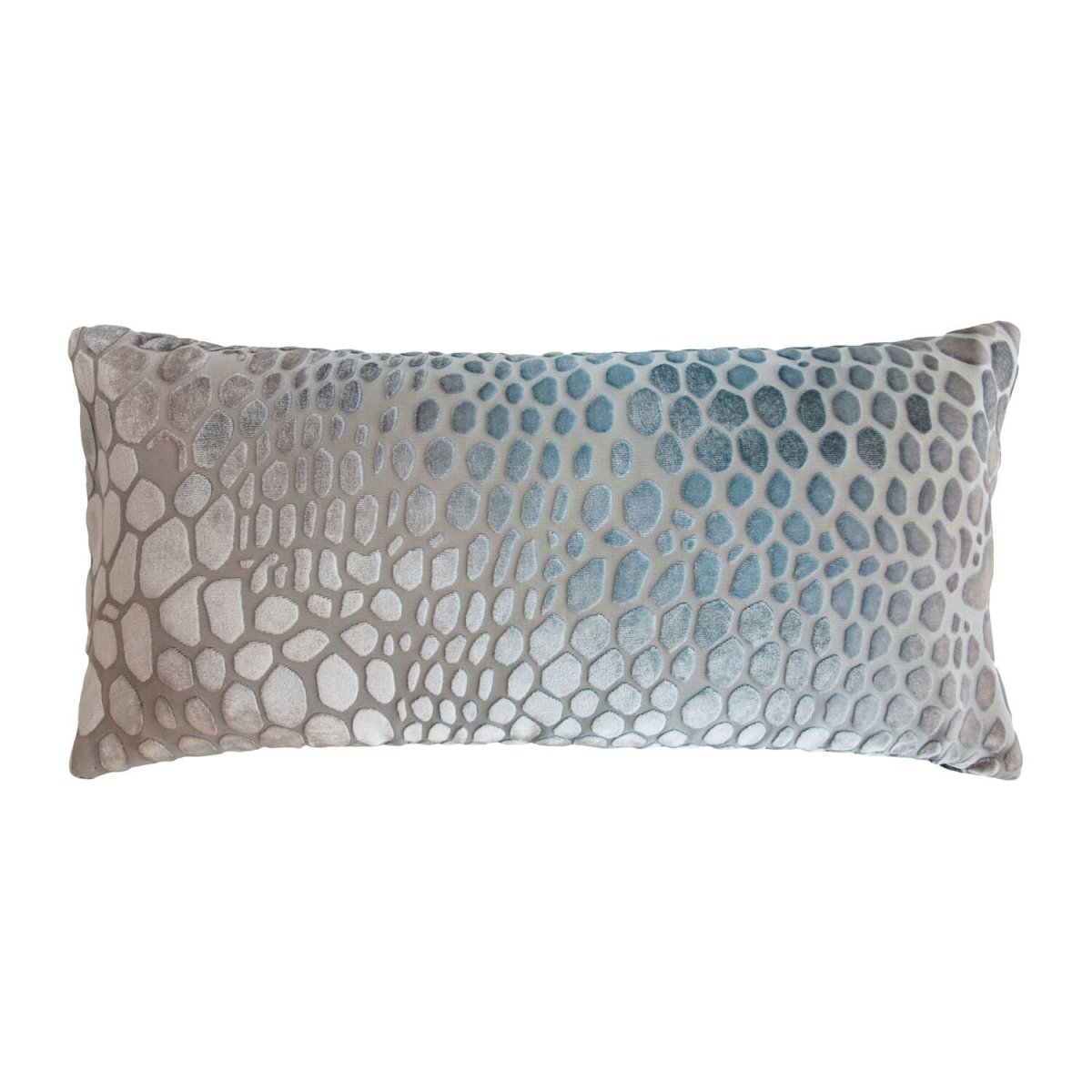Fig Linens - Kevin O'Brien Studio Snakeskin Velvet Boudoir Pillows in Robin's Egg