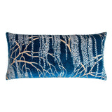 Fig Linens - Metallic Willow Cobalt Black Velvet Pillows by Kevin O'Brien Studio