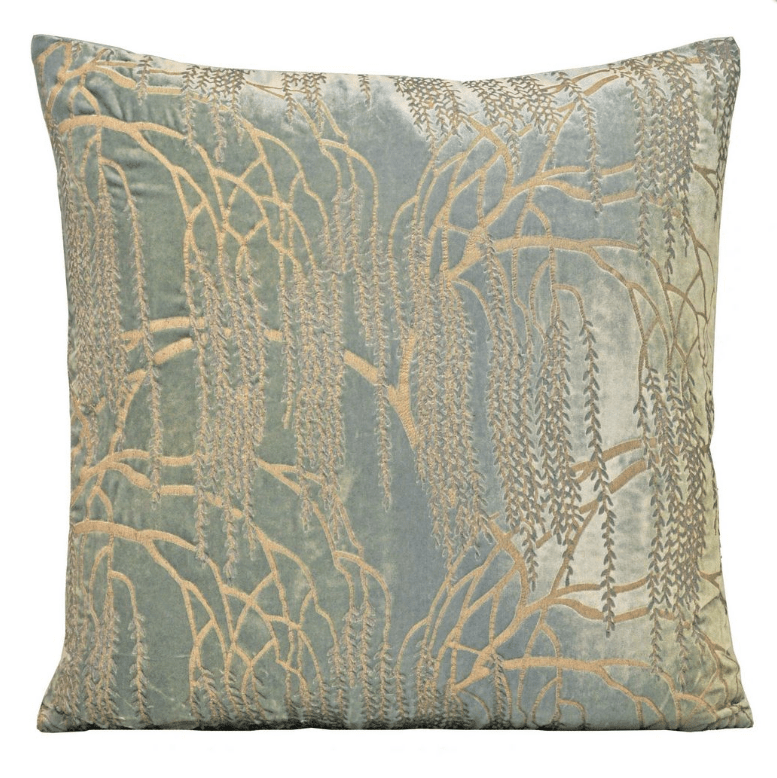 Fig Linens - Metallic Ice Willow Velvet Pillows by Kevin O'Brien Studio