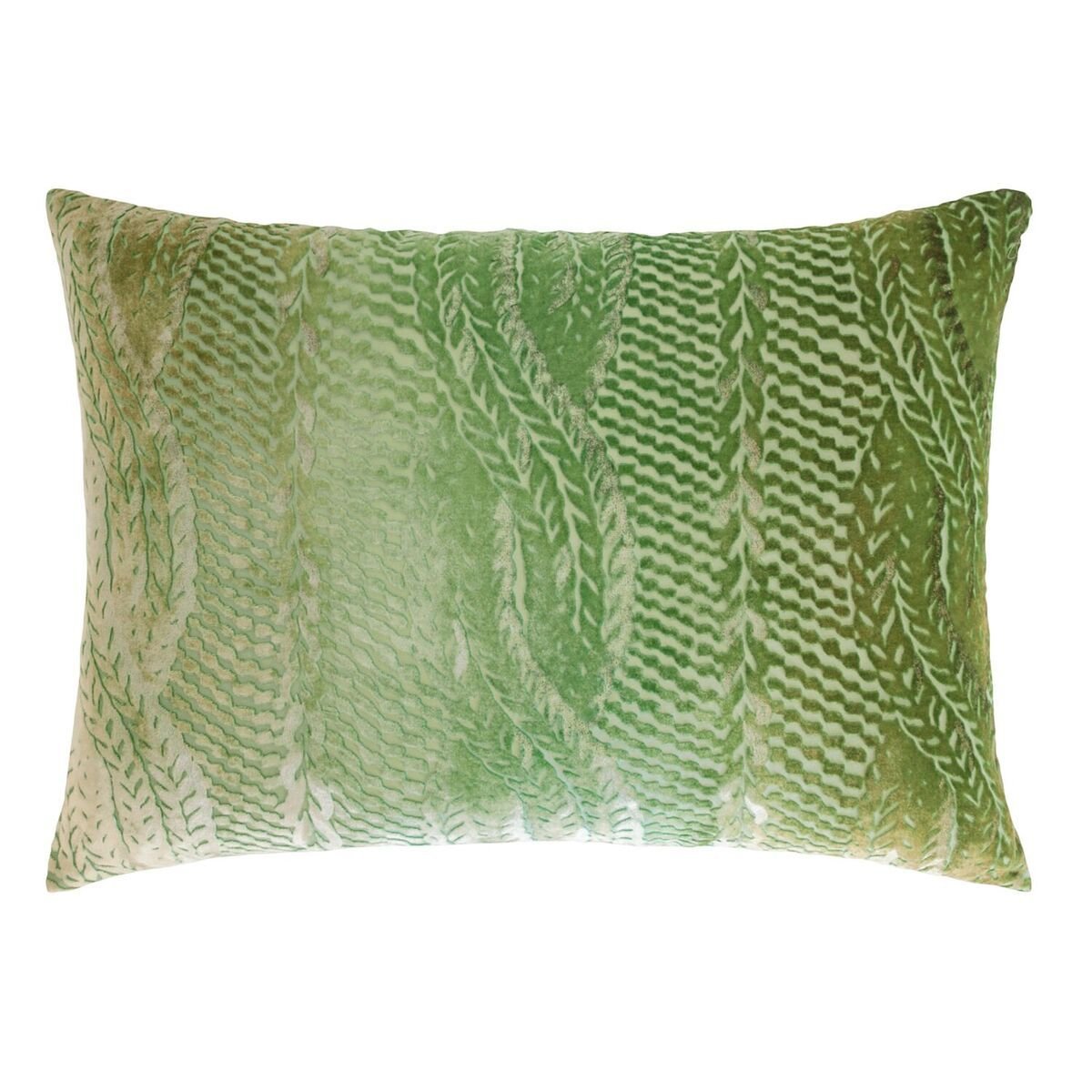 Grass Cable Knit Velvet Lumbar Pillows by Kevin O'Brien Studio | Fig Linens