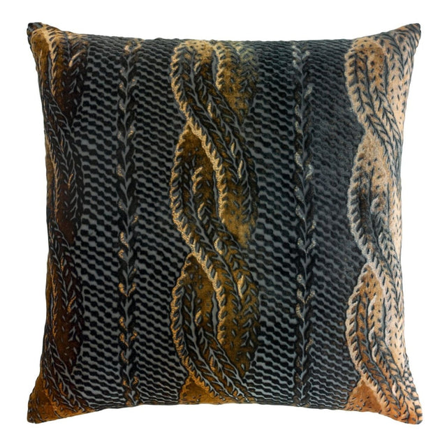 Copper Ivy Cable Knit Velvet Throw Pillows by Kevin O'Brien Studio | Fig Linens