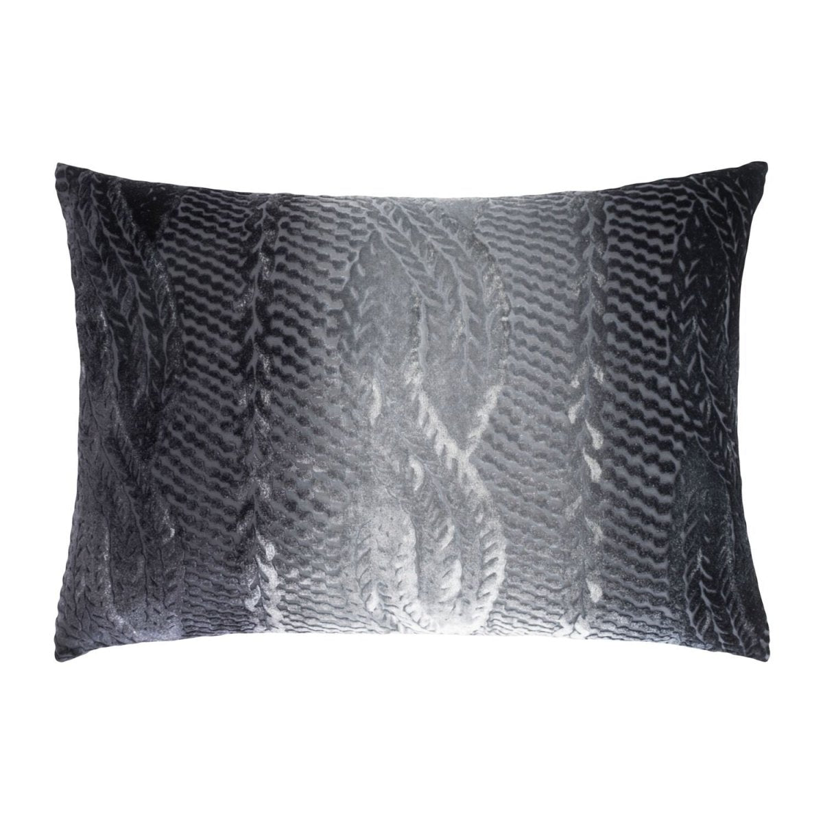 Smoke Cable Knit Velvet Pillows by Kevin O'Brien Studio | Fig Linens