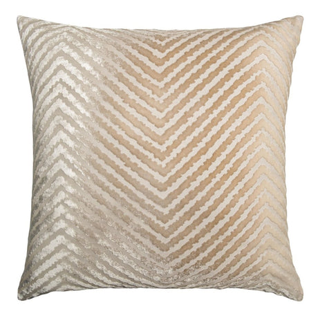 Latte Chevron Velvet Pillow by Kevin O'Brien Studio | Fig Linens 