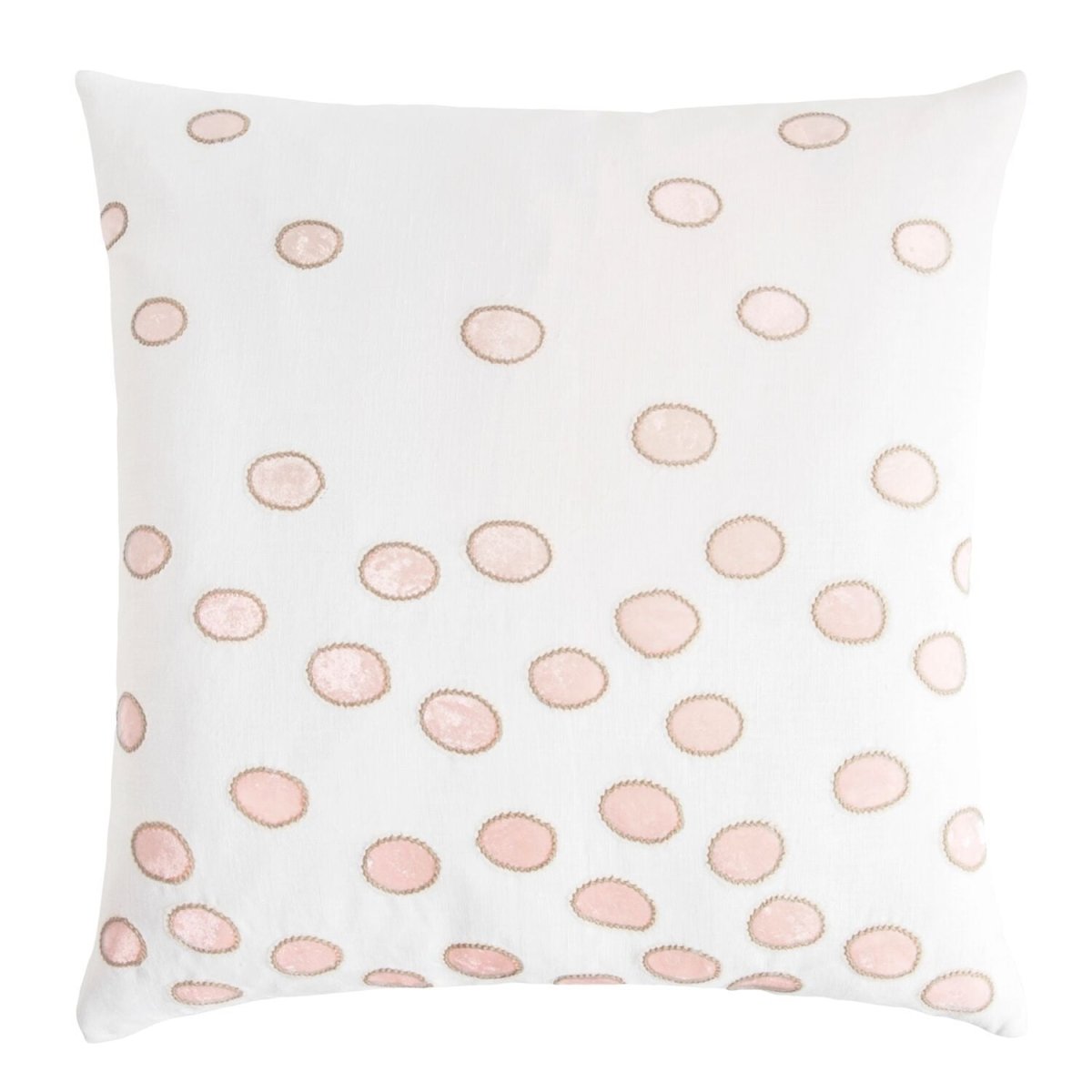 Fig Linens - Blossom Ovals Velvet Appliqué Square Pillow by Kevin O&#39;Brien Studio 