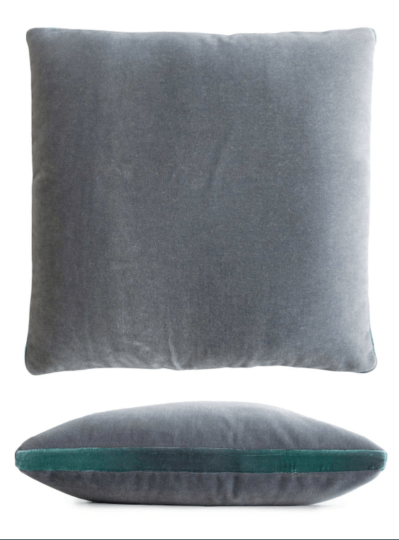 Silver & Jade Mohair Pillows by Kevin O'Brien Studio | Fig Linens