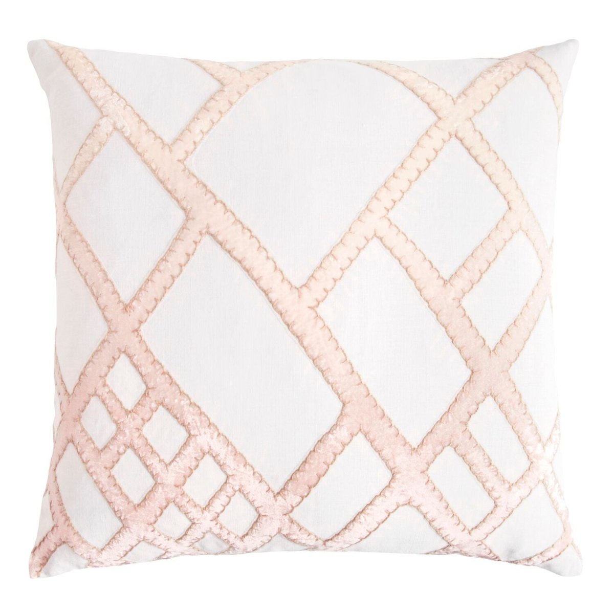 Fig Linens - Blossom Net Velvet Appliqué Pillow by Kevin O&#39;Brien Studio