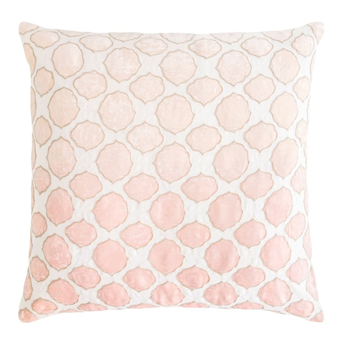 Fig Linens - Blossom Tile Velvet Appliqué Pillow by Kevin O'Brien Studio 