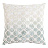 Fig Linens - Sage & White Tile Velvet Appliqué Pillow by Kevin O'Brien Studio