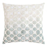 Fig Linens - Sage & White Tile Velvet Appliqué Pillow by Kevin O'Brien Studio