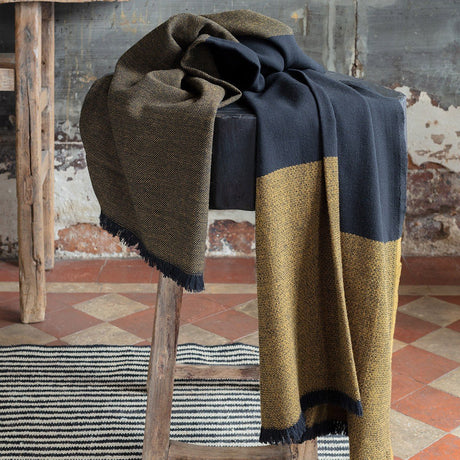 Duo Cumin Wool Throw by Le Jacquard Français | Fig Linens