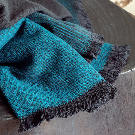 Duo Lagoon Wool Throw by Le Jacquard Français | Fig Linens
