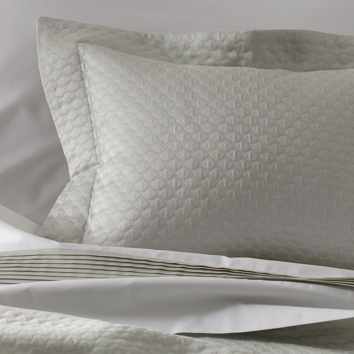 Pearl Silver Matelassé by Matouk - Cotton Coverlets and Shams - Fig Linens and Home