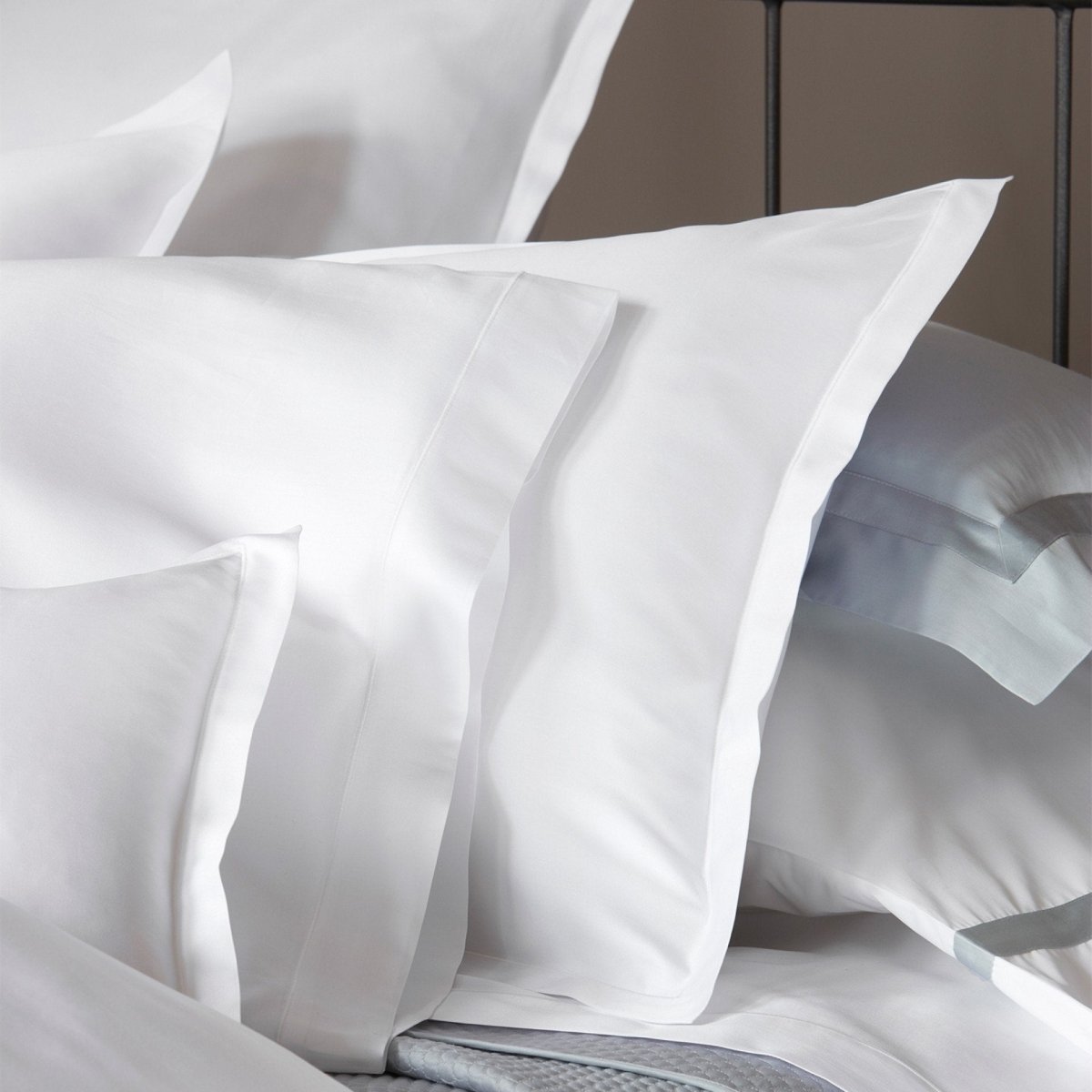 Talita White Satin Stitch by Matouk - Giza Cotton Bedding at Fig Linens and Home