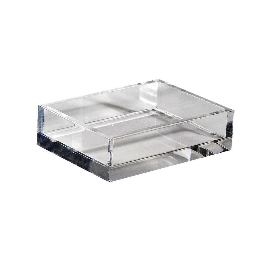 Mike + Ally Ice Clear Lucite Bath Accessories by Mike + Ally - Solid Ice Soap Dish (4.25 in W X 5.5 in L X 1.5 in H) at FIG LINENS AND HOME - 11