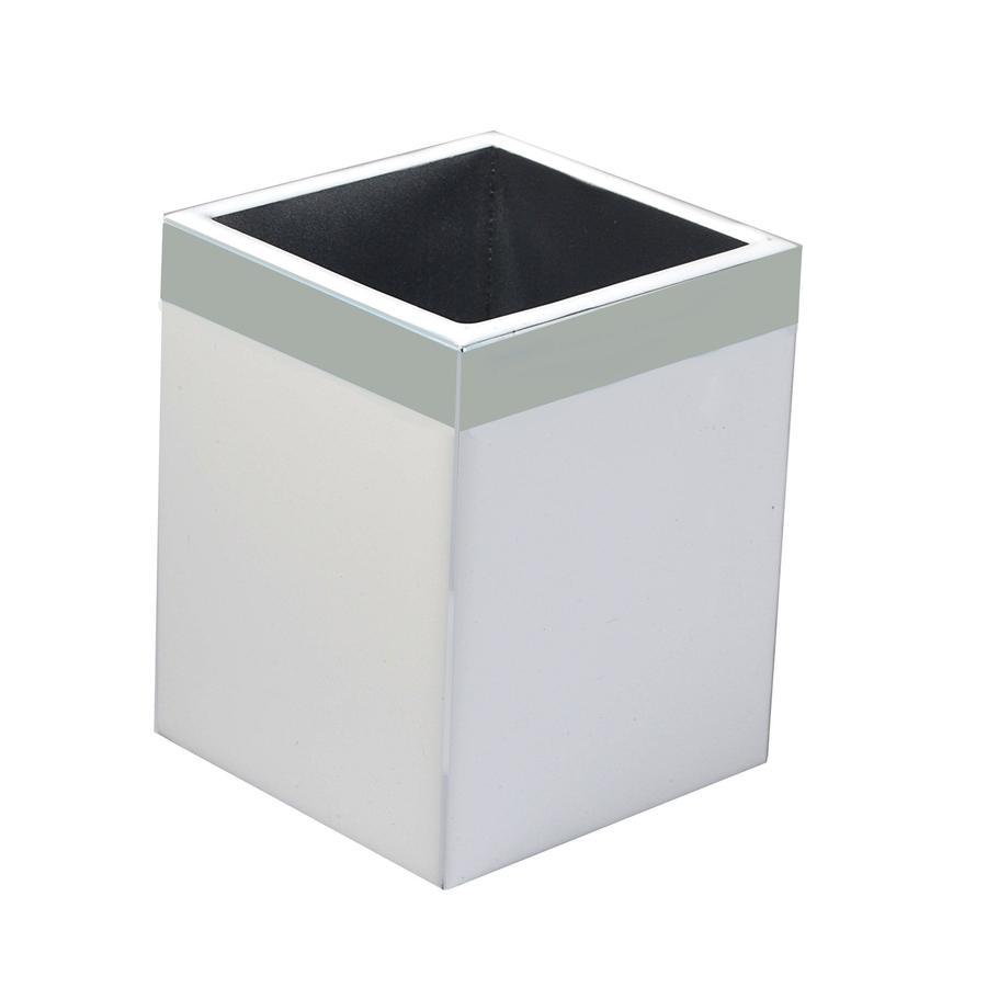 Fig Linens - Mike and Ally Regatta White and Gray Brush Holder