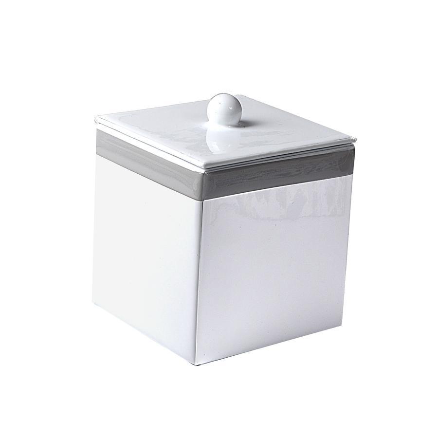 Fig Linens - Mike and Ally Regatta White and Gray Container