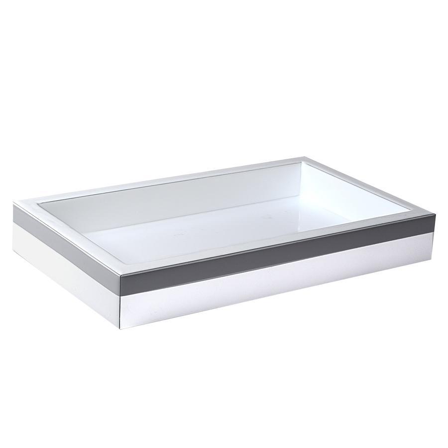 Fig Linens - Mike and Ally Regatta White and Gray Vanity Tray