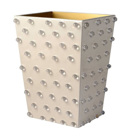 Roxy Ecru & Gold Wastebasket by Mike + Ally | Fig Linens 