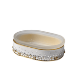 Fig Linens - Duchess Pearl Bath Accessories by Mike + Ally - oval soap dish