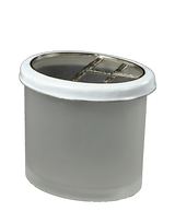 Fig Linens - Mike + Ally White Enamel Bathroom Accessories - Oval Toothbrush holder