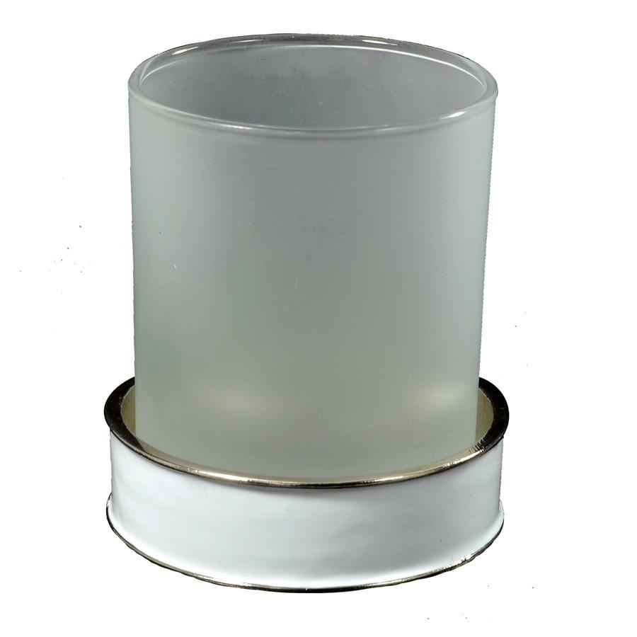 Fig Linens - Mike + Ally White Enamel Bathroom Accessories -Tumbler