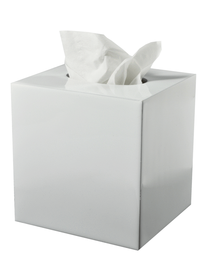 Fig Linens - Mike + Ally White Enamel Bathroom Accessories - Tissue Box Cover