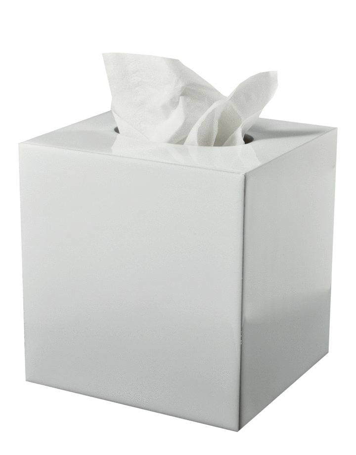 Fig Linens - Mike + Ally White Enamel Bathroom Accessories - Tissue Box Cover