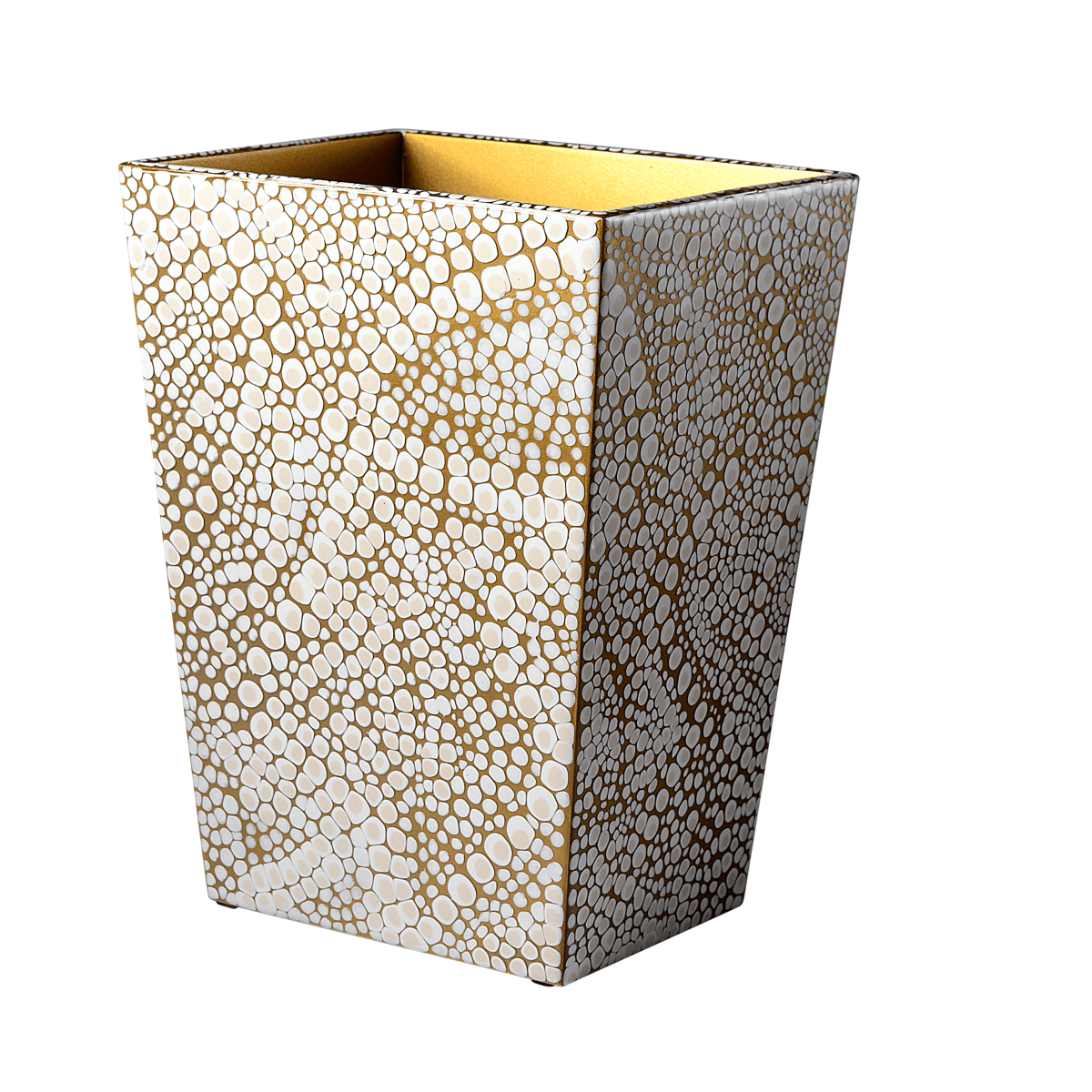 Fig Linens - Proseco Oatmeal/Ecru/Gold Accessories - Mike + Ally - Wastebasket