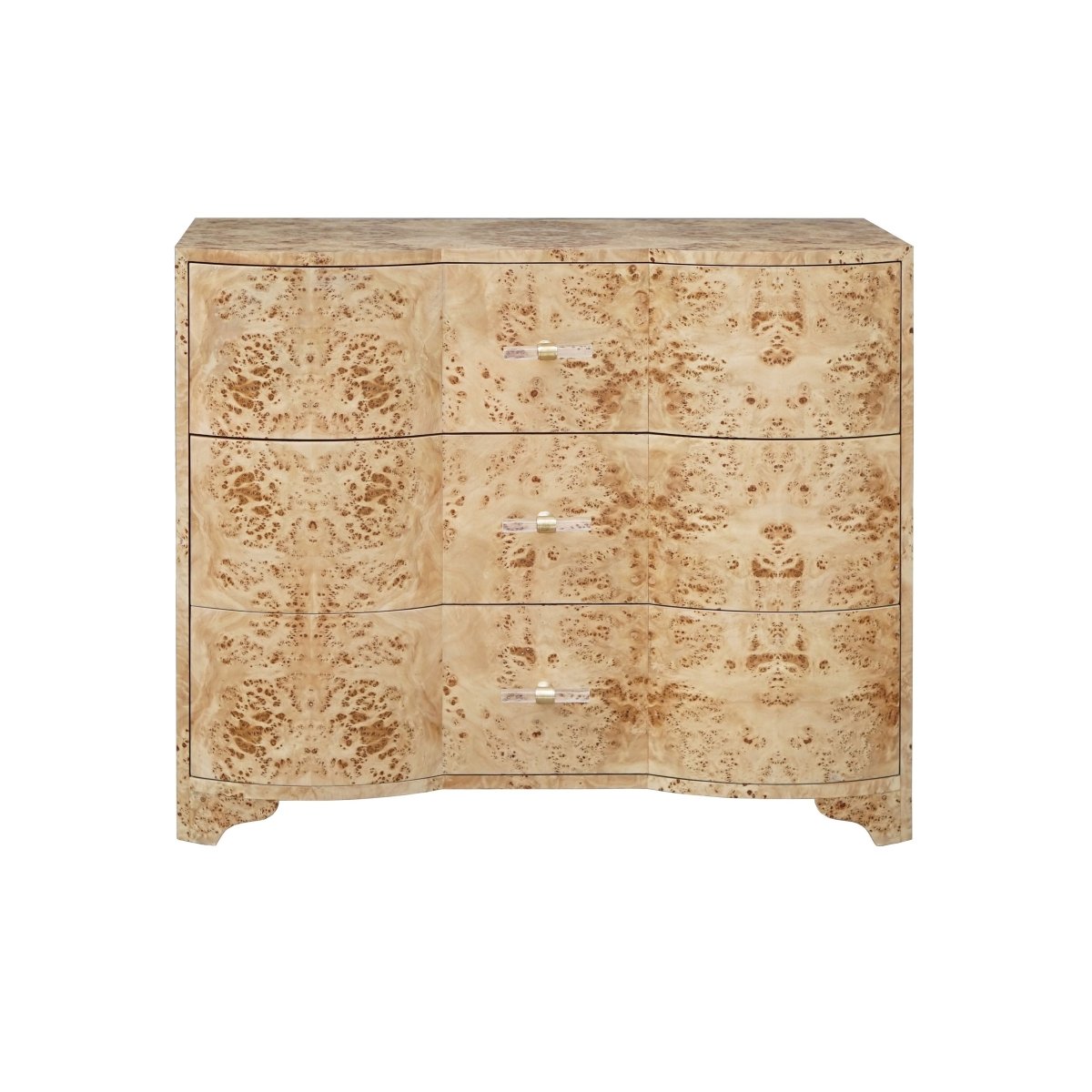 Plymouth Burl Wood 3 Drawer Chest by Worlds Away | Fig Linens and Home