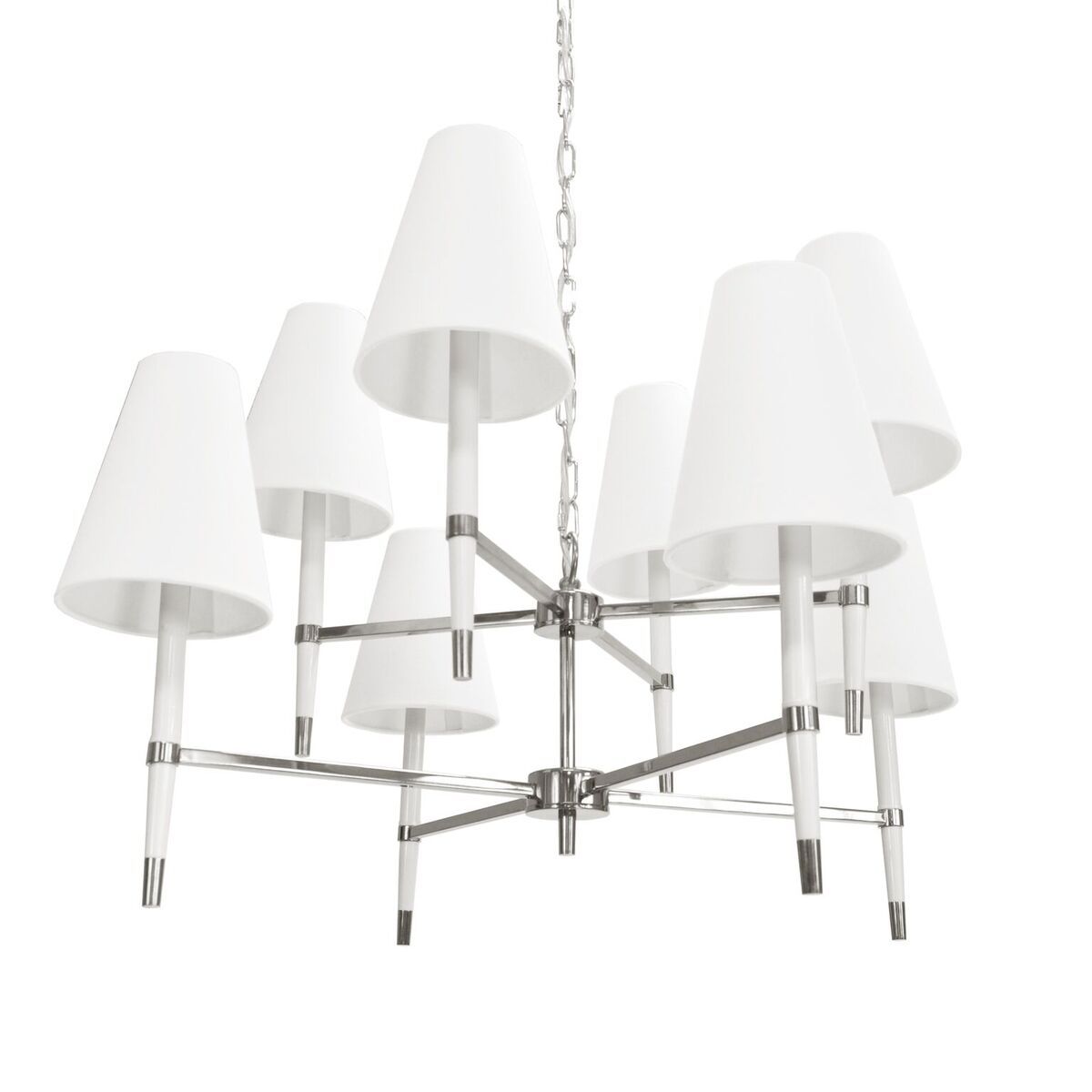 White & Nickel Chandelier by Worlds Away | Fig Linens and Home