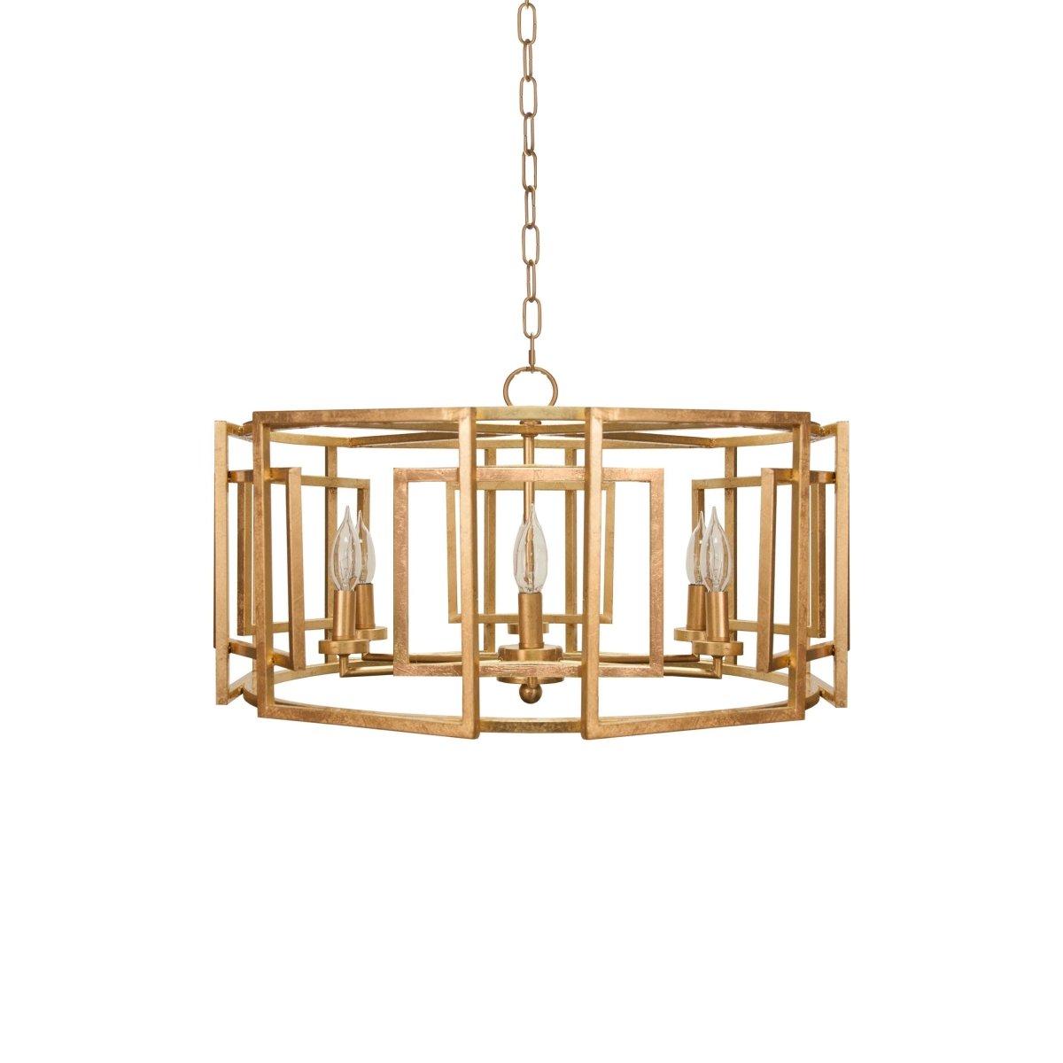 Gold Drum Chandelier by Worlds Away | Fig Linens and Home