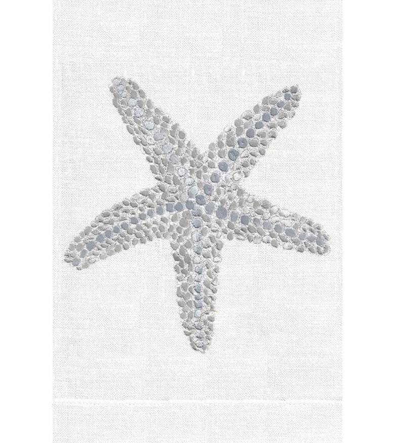 Silver Starfish Linen Hand Towels (Set of 2) | Fig Linens and Home