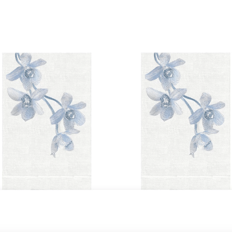 Quartz Sunset Orchid Linen Guest Towels (Set of 2) | Fig Linens 