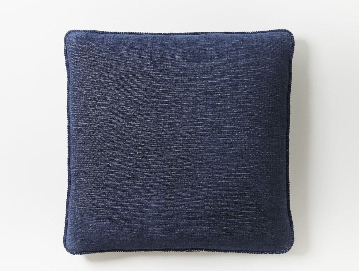 Fig Linens - Coyuchi Cozy Cotton Organic Pillow cover in Moonlight Blue 