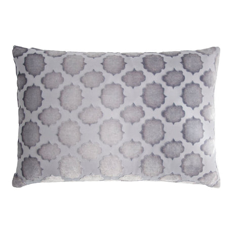 Fig Linen - Mod Fretwork Silver Gray Velvet Pillows by Kevin O'Brien Studio