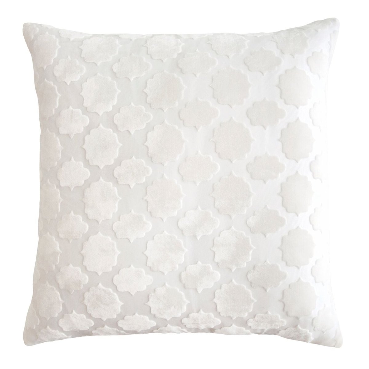 Fig Linens - Mod Fretwork White Velvet Pillows by Kevin O'Brien Studio