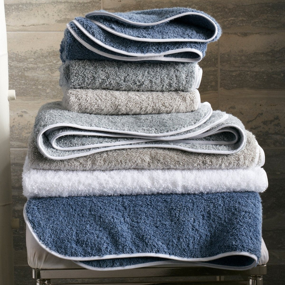 Cairo Wave | Matouk Towels & Tub Mats at Fig Linens and Home