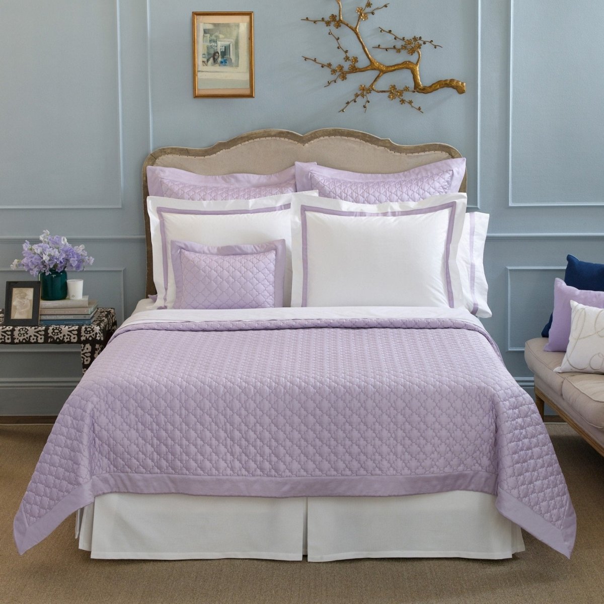 Matouk Ava Violet Bedding Quilts & Shams - Fig Linens and Home