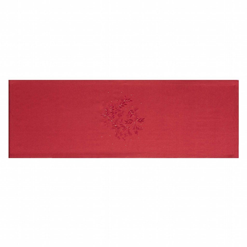 Saisons Cranberry Tablecloth by Alexandre Turpault | Fig Linens