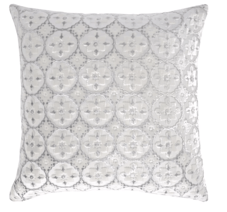 Fig Linens - Small Moroccan White Velvet Pillow White Pillows Kevin O'Brien Studio