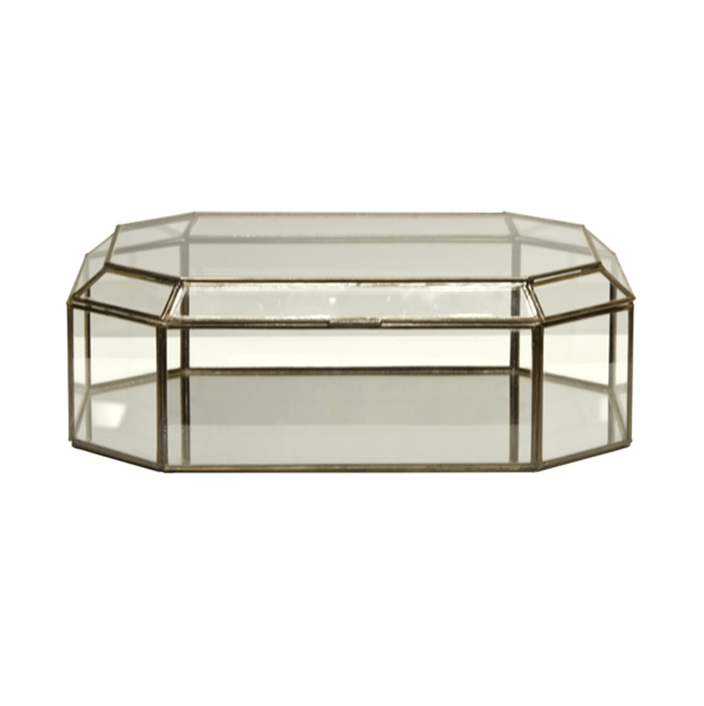 Octagonal Glass Decorative Box by Worlds Away | Fig Linens and Home