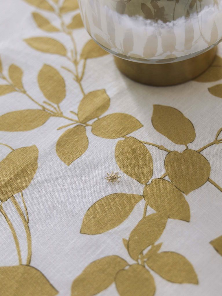 Fig Linens - Alexandre Turpault Table Linens - Sublime Gold Tablecloth  - Details