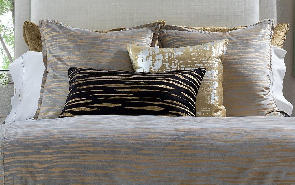 Lili Alessandra Decorative Pillow - Zara Black and Gold Pillow at Fig Linens and Home