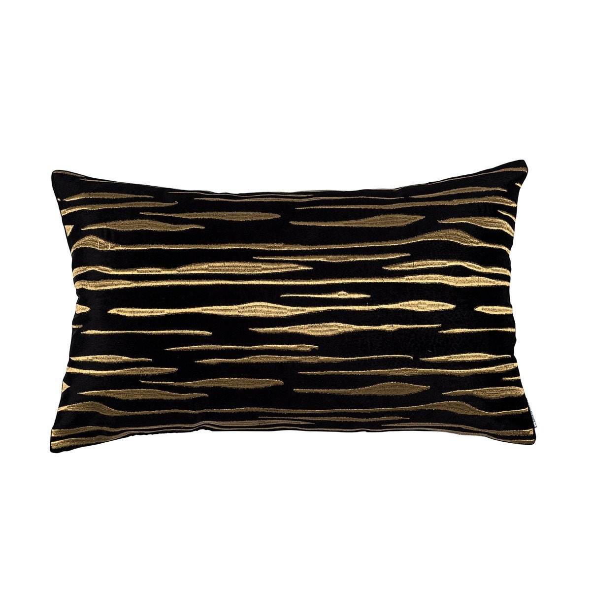 Fig Linens - Lili Alessandra Bedding - Zara Black and Gold Pillow