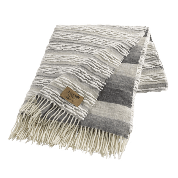 Lands Downunder Strato Italian Blanket Gray by Lands Downunder - at FIG LINENS AND HOME - 1