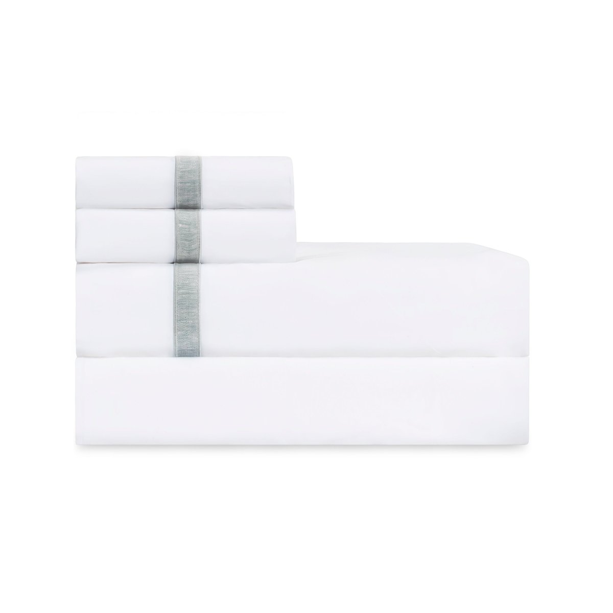 Home Treasures Bedding - ALINA Bed Sheets and Pillowcases - WHITE / COAST at Fig Linens and Home
