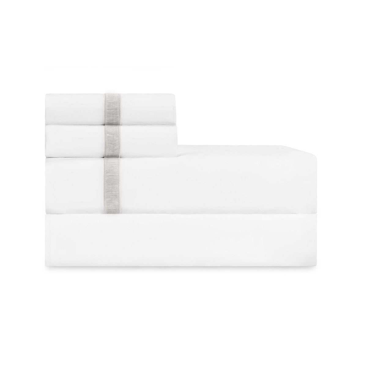 Home Treasures Bedding - ALINA Bed Sheets and Pillowcases - WHITE / SHORE at Fig Linens and Home