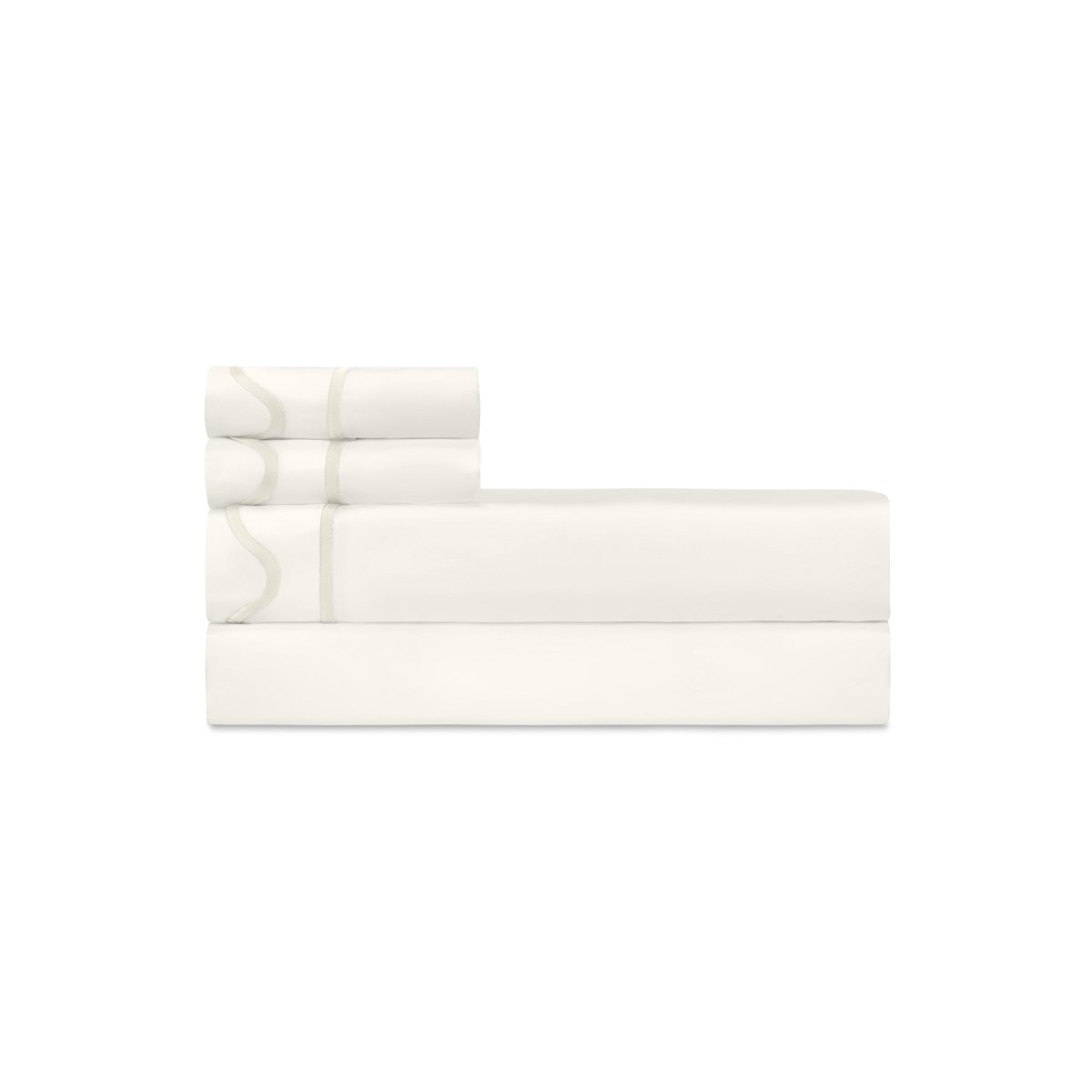 Home Treasures Amalfi Bedding - AMALFI PILLOWCASES - IVORY / IVORY