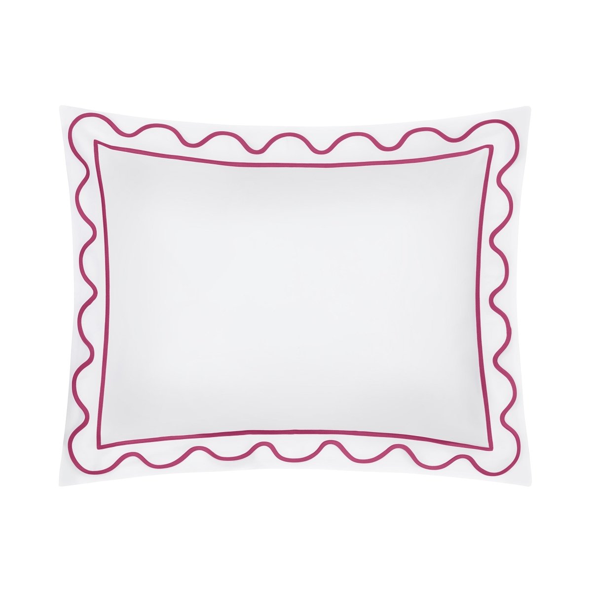 Home Treasures Amalfi Bedding - AMALFI Pillow SHAM - WHITE / BRI PINK